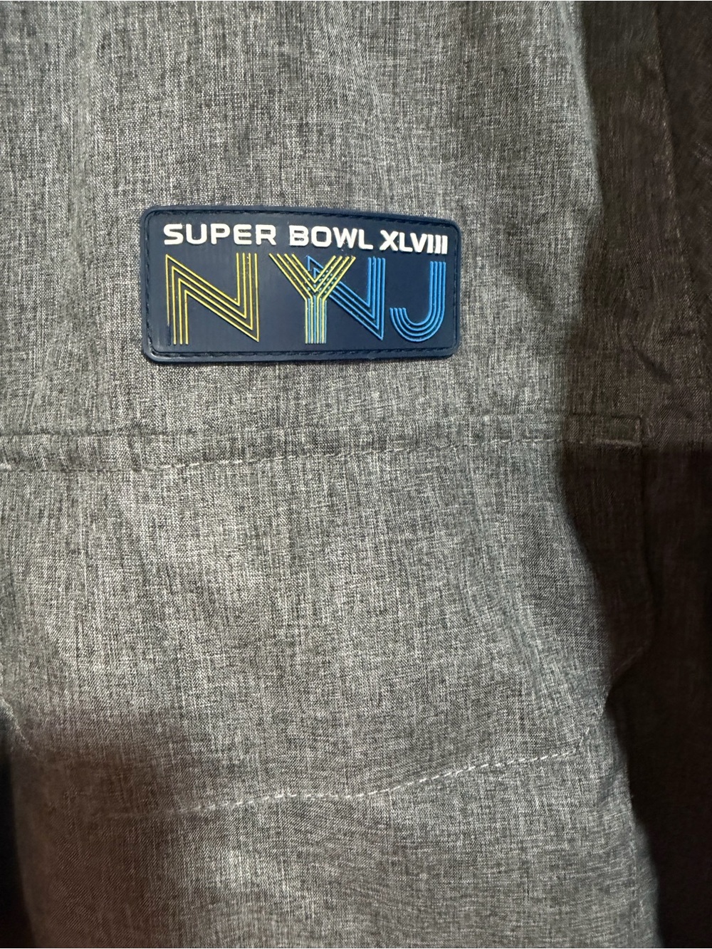 NFL Super Bowl XLVIII NY NJ Parka Jacket Gray Hooded Coat Large Official License - Picture 5 of 11
